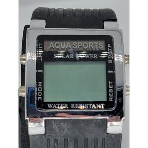Men's Aquastar Digital Solar Power Chronograph Sports Watch For Parts/Repair